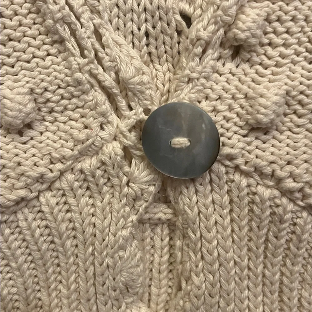 PURE Hand knit Short Sleeve Cardigan in CreamSize M/L - Picture 3 of 5